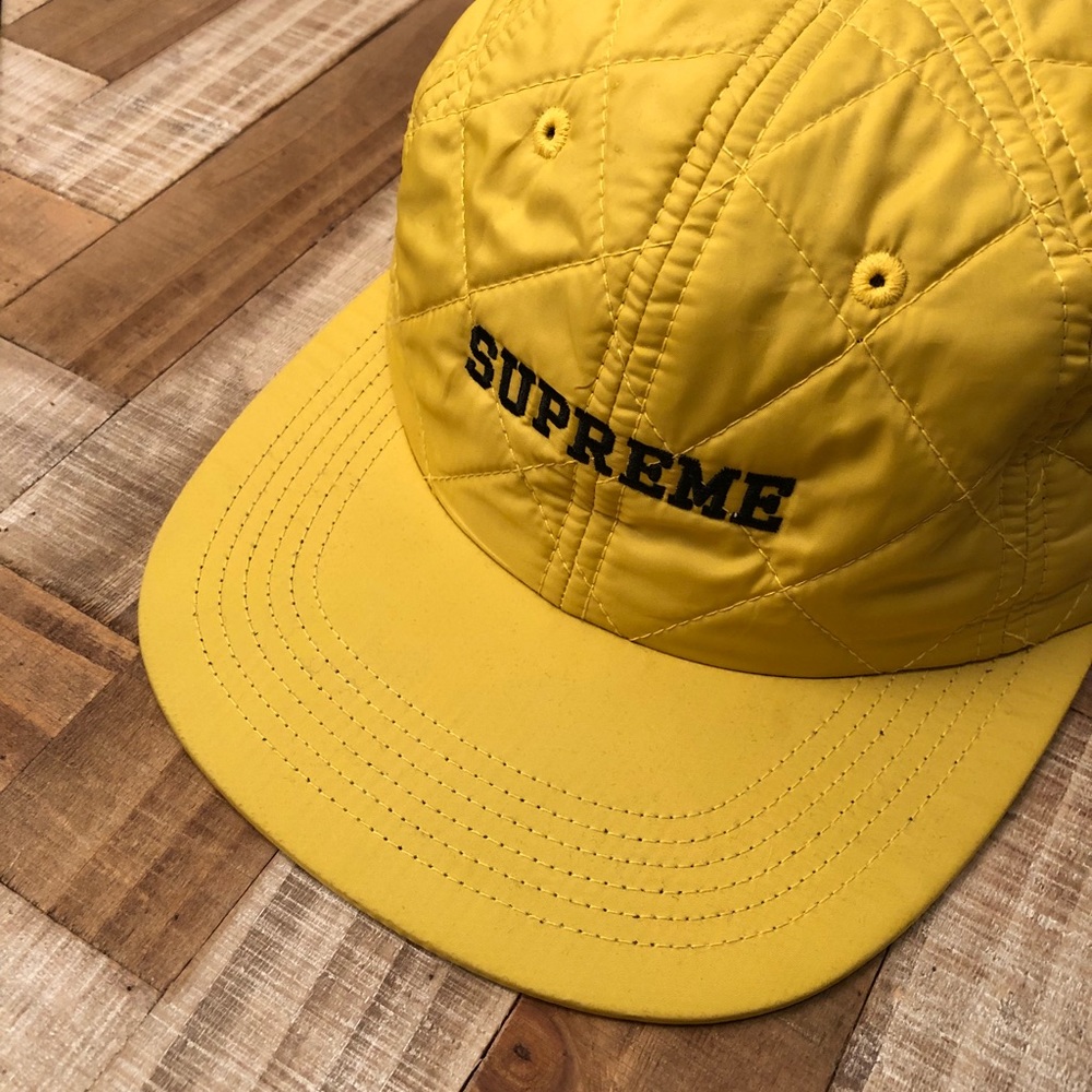 Supreme F/W 2014 Quilted Nylon Cap in Yellow